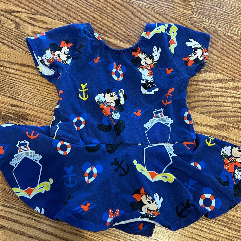 Navy Blue Minnie Mouse Kids Dress
